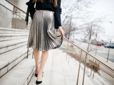 One Item You Need To Get Through Winter -  The Metallic Midi Skirt